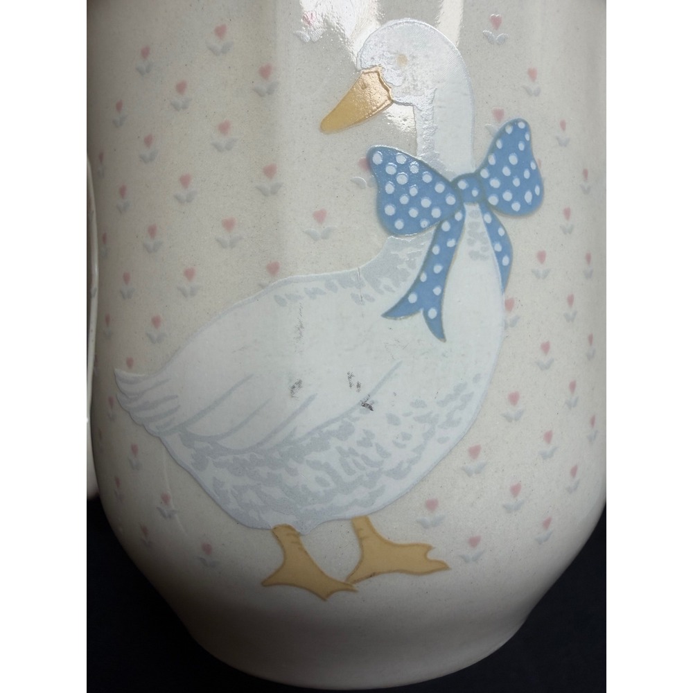 Tienshan Stoneware Country Goose Blue Bow Heart Vintage Dinnerware Cottagecore - Picture 15 of 16